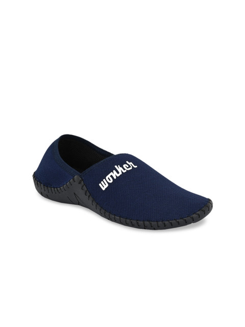 

mr.wonker Men Blue Solid Slip-On Sneakers