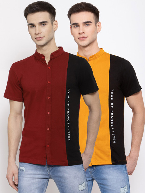 

KAY DEE Men Pack of 2 Multicoloured Slim Fit Casual Shirt, Multi