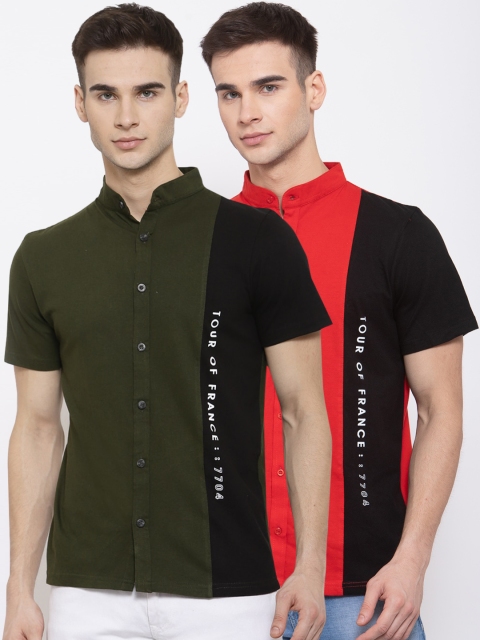 

KAY DEE Men Pack-2 Multicoloured Slim Fit Casual Shirt, Multi