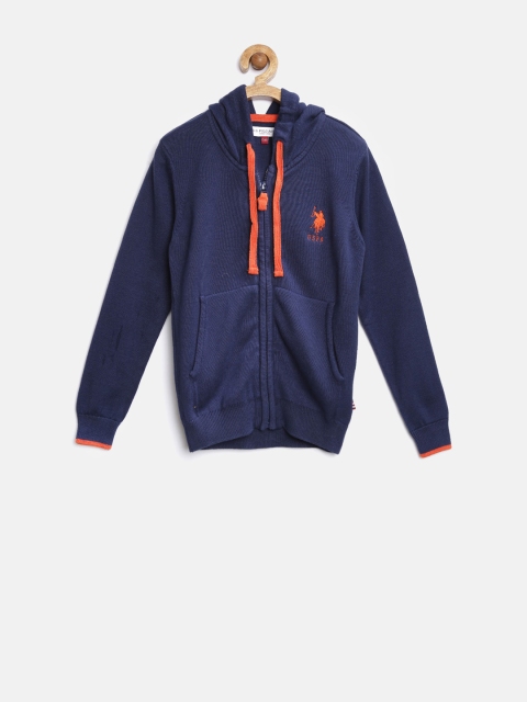 

U.S. Polo Assn. Kids Boys Navy Hooded Cardigan, Na