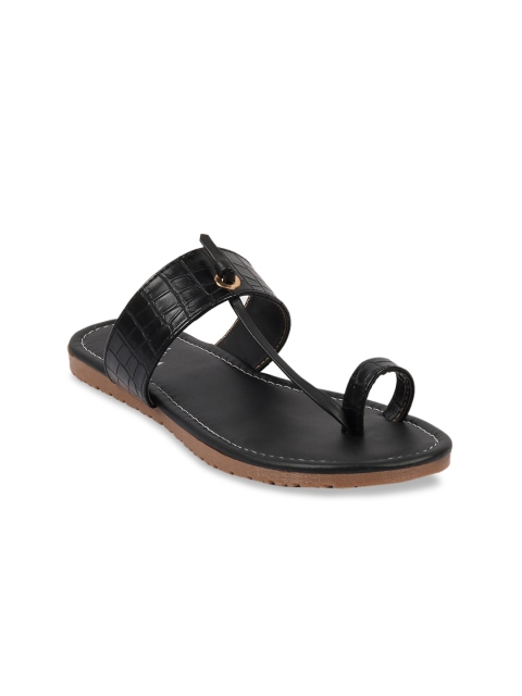 

Bella Toes Women Black Textured One Toe Flats
