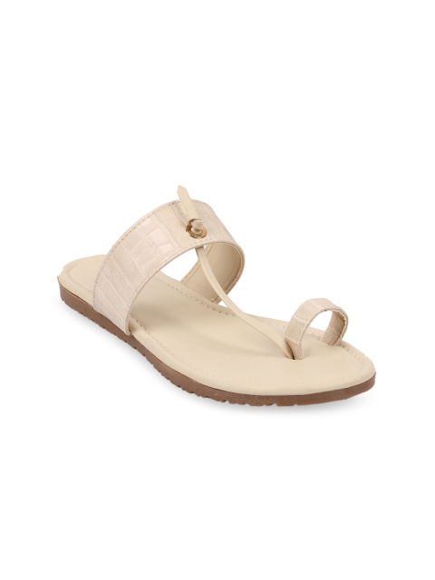 

Bella Toes Women Cream-Coloured One Toe Flats