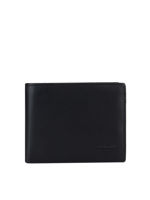 

Da Milano Men Black Solid Leather Two Fold Wallet