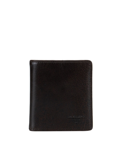 

Da Milano Men Brown Textured Leather Two Fold Wallet