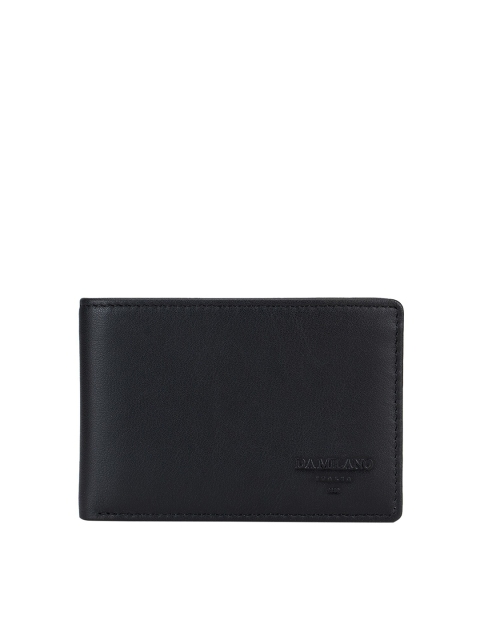 

Da Milano Men Black Solid Leather Two Fold Wallet