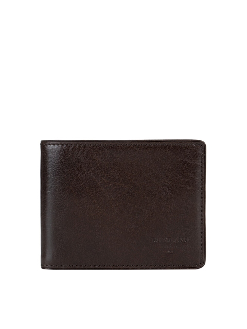 

Da Milano Men Brown Textured Leather Two Fold Wallet