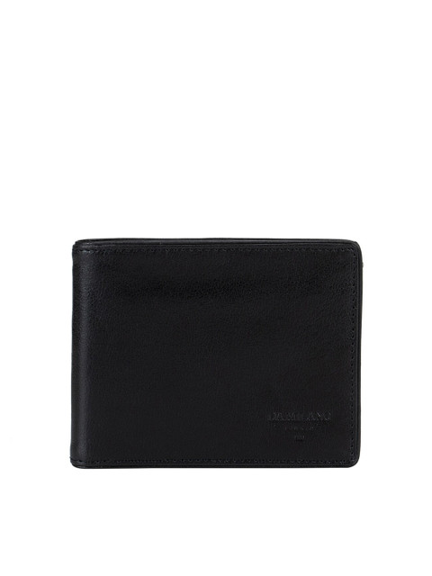 

Da Milano Men Black Solid Leather Two Fold Wallet