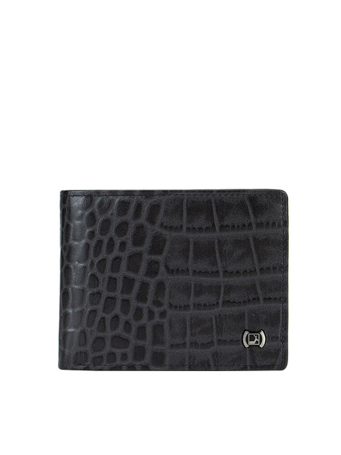 

Da Milano Men Grey Textured Leather Two Fold Wallet