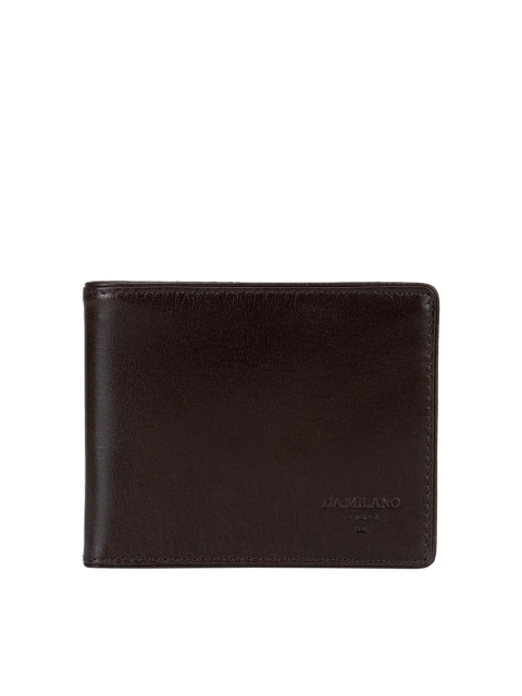 

Da Milano Men Coffee Brown Textured Leather Two Fold Wallet