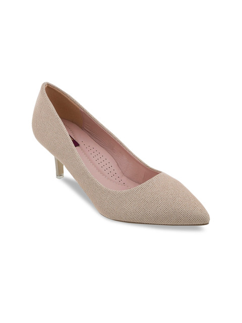 

SHUZ TOUCH Women Gold-Toned Textured Pumps