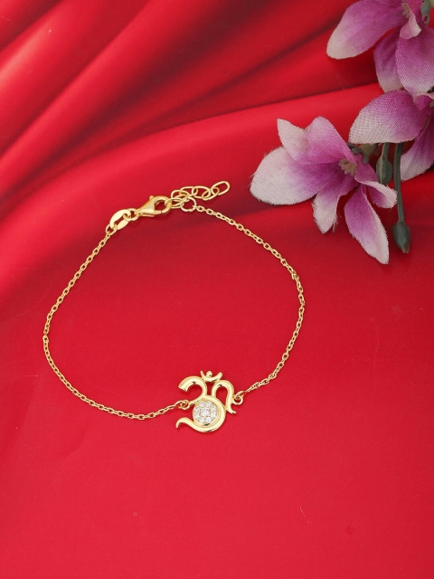 

Carlton London Gold-Toned 925 Sterling Silver Om Rakhi