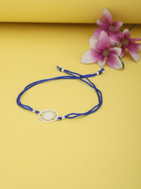 

Carlton London Silver & Blue 925 Sterling Silver Charm Thread Rakhi