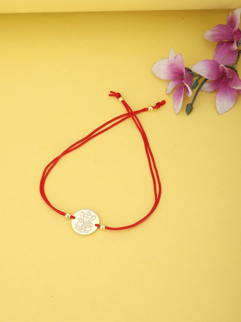 

Carlton London Gold & Red 925 Sterling Silver Charm Thread Rakhi