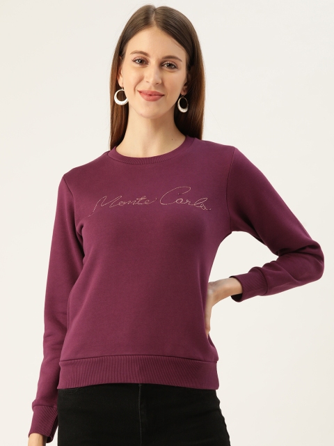 

Monte Carlo Women Burgundy Brand Logo Embroidered Sweatshirt