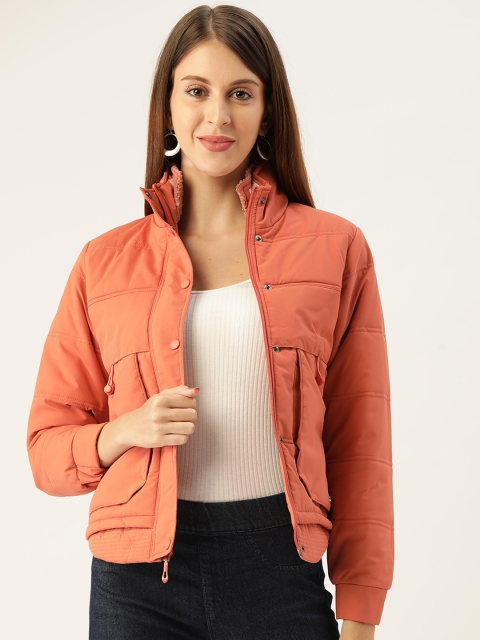 

Monte Carlo Women Peach-Coloured Solid Padded Jacket