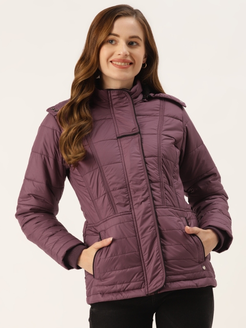

Monte Carlo Women Burgundy Solid Hooded Parka Jacket