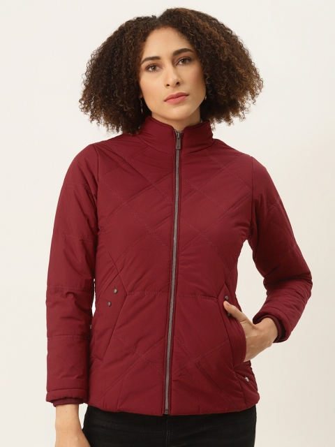 

Monte Carlo Women Maroon Solid Quilted Jacket