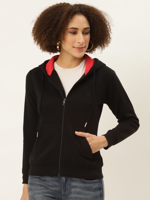 

Monte Carlo Women Black Solid Hooded Sweatshirt