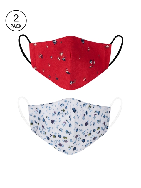 

VEA Kids Pack Of 2 Printed 3-Ply Reusable 5-Layered Premium Cotton Protective Outdoor Face Masks, Red