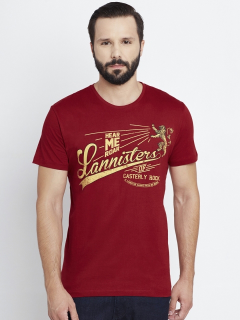 

Free Authority Men Red Game of Thrones Printed T-shirt