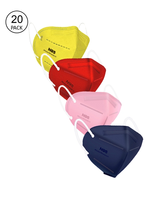 

Swiss Design Women Pack Of 20 Solid 5-Ply Disposable Outdoor Anti-Pollution N95 Masks, Multi