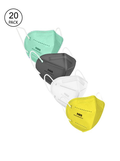 Swiss Design Women Pack Of 20 Solid 5-Ply Disposable 5-Layered Outdoor Anti-Pollution N95 Masks, Green