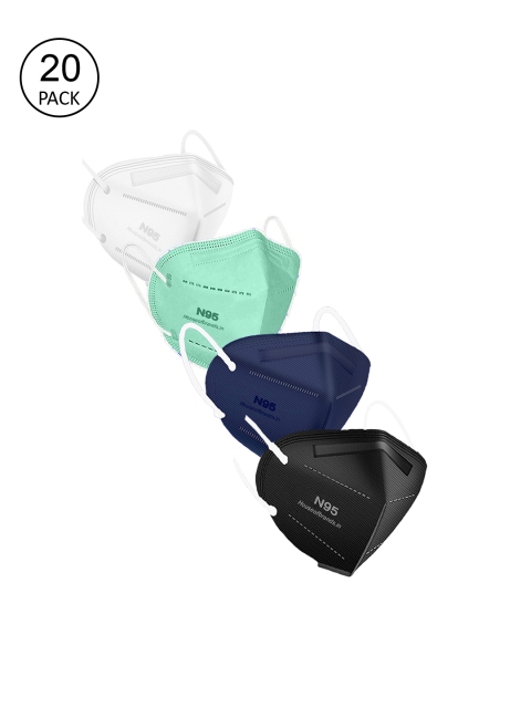 

Swiss Design Women Pack Of 20 Solid 5-Ply Disposable Anti-Pollution Outdoor N95 Masks, White