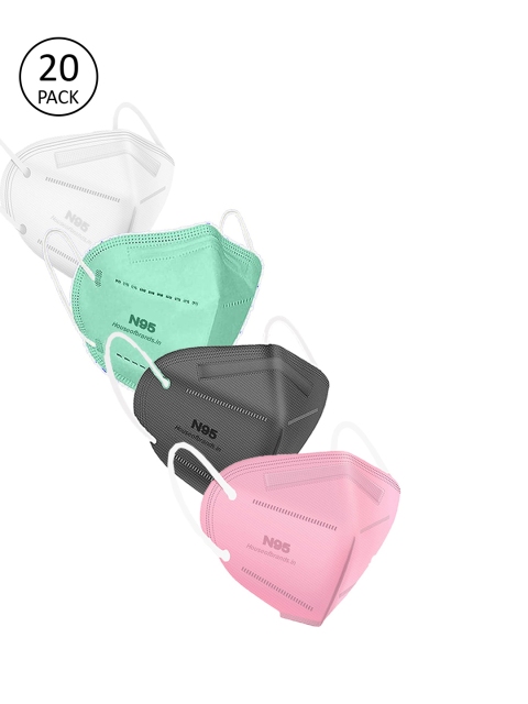 

Swiss Design Women Pack Of 20 5-Ply Disposable 5-Layered Outdoor Anti-Pollution N95 Masks, White