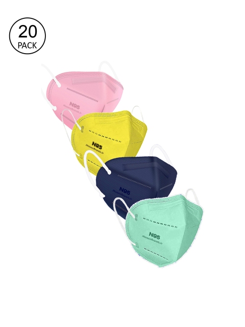 

Swiss Design Women Pack Of 20 5-Ply Disposable Anti-Pollution Outdoor N95 Masks, Pink