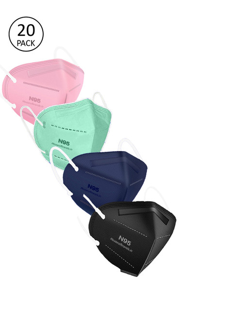 

Swiss Design Women Pack Of 20 Solid 5-Ply Disposable Anti-Pollution Outdoor N95 Masks, Pink