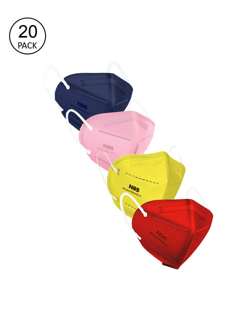 

Swiss Design Women Pack Of 20 Solid 5-Ply Disposable 5-Layered Outdoor Anti-Pollution N95 Masks, Pink