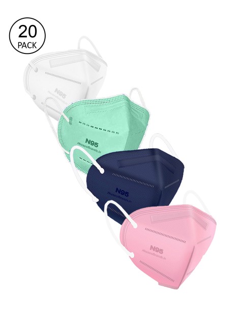 

Swiss Design Women Pack Of 20 Solid 5-Ply Disposable Outdoor Anti-Pollution N95 Masks, Multi