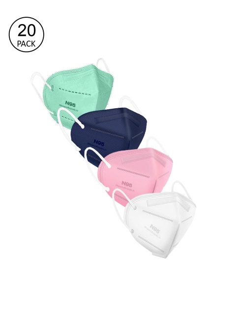 

Swiss Design Women Pack Of 20 Solid 5-Ply Disposable Anti-Pollution Outdoor N95 Masks, Multi
