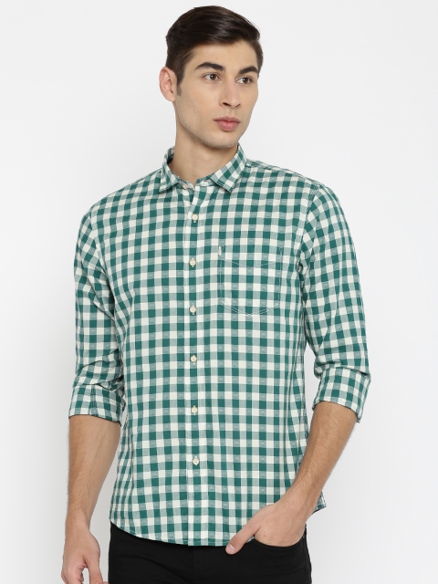 

Allen Solly Men Green Regular Fit Checked Casual Shirt