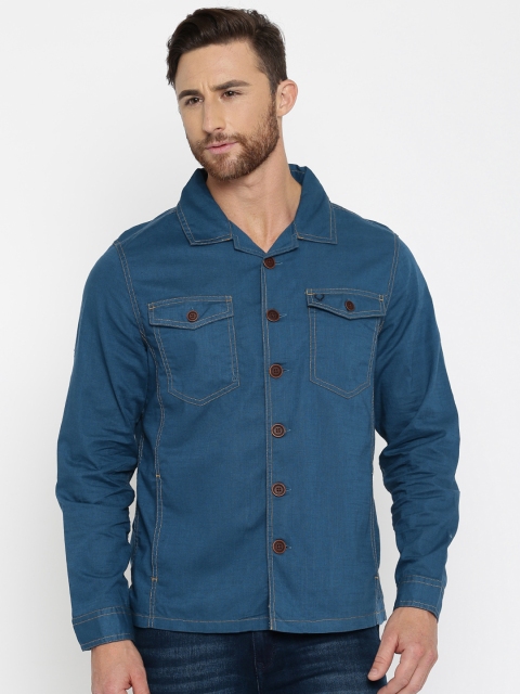 

Allen Solly Men Blue Custom Fit Solid Casual Shirt