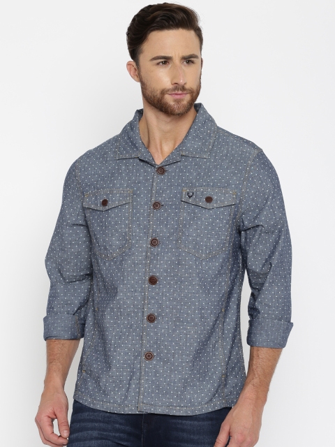 

Allen Solly Men Blue Regular Fit Printed Casual Shirt