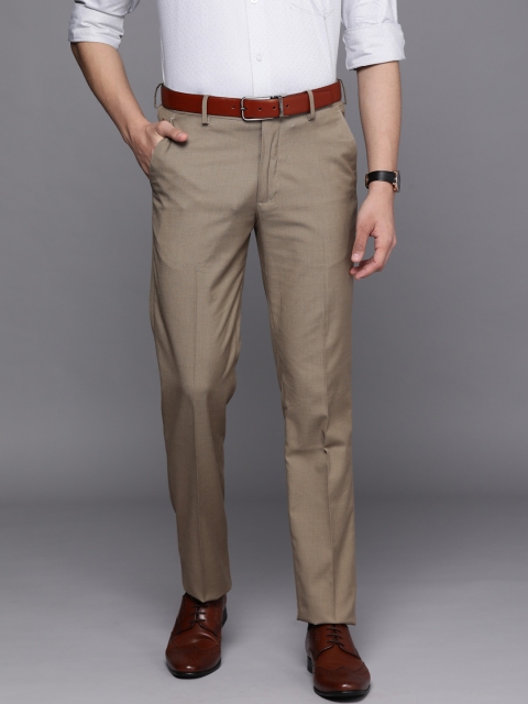 

Louis Philippe Men Khaki Solid Slim Fit Formal Trousers