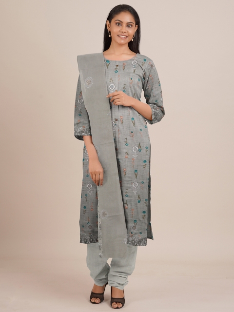 

Pothys Green Unstitched Dress Material