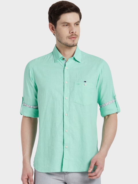 

ColorPlus Men Green Tailored Fit Casual Shirt