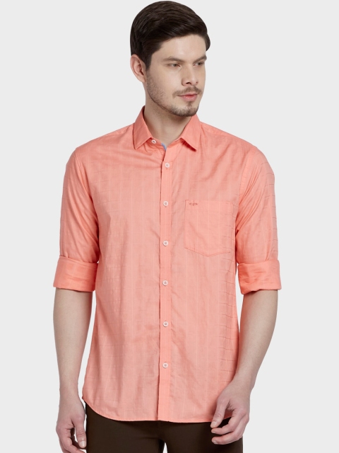 

ColorPlus Men Orange Checked Tailored Fit Casual Shirt