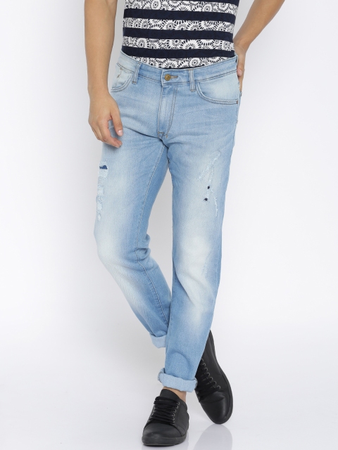 

Allen Solly Men Blue Super Skinny Fit Mid Rise Mildly Distressed Jeans