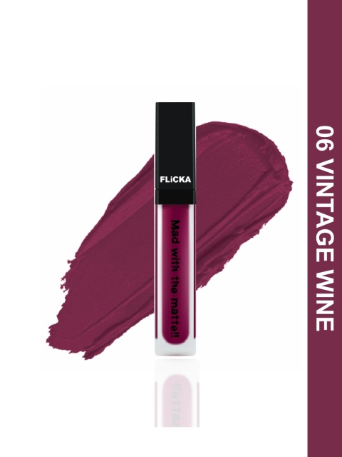 

FLiCKA Mad With The Matte Liquid Lipstick - Vintage Wine 06, Purple
