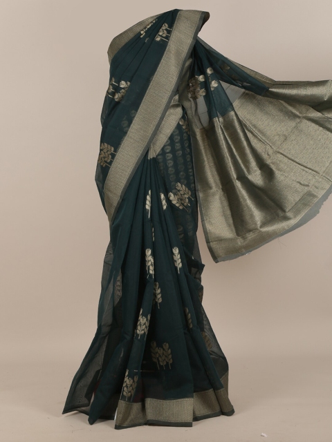 

Pothys Green & Gold-Toned Woven Design Saree