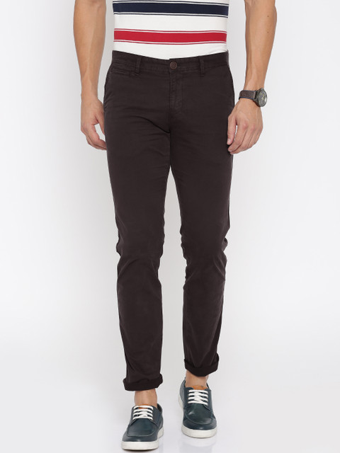

Allen Solly Men Burgundy Solid Chinos
