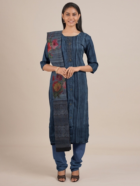 

Pothys Grey Unstitched Dress Material