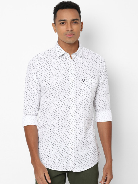 

Allen Solly Men White Slim Fit Printed Casual Shirt