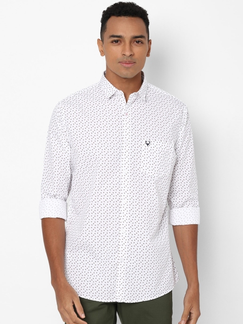 

Allen Solly Men White Slim Fit Micro ditsy Printed Pure Cotton Casual Shirt