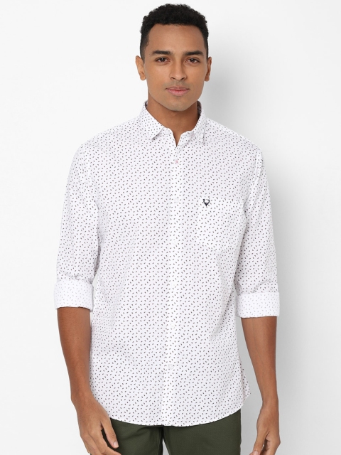 

Allen Solly Men White Pure Cotton Slim Fit Printed Casual Shirt