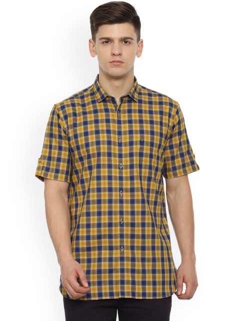 

Allen Solly Men Yellow Slim Fit Checked Casual Shirt