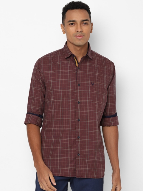 

Allen Solly Men Maroon Slim Fit Checked Casual Shirt
